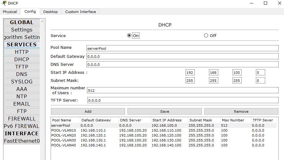 cisco pacekt tracer DHCP
